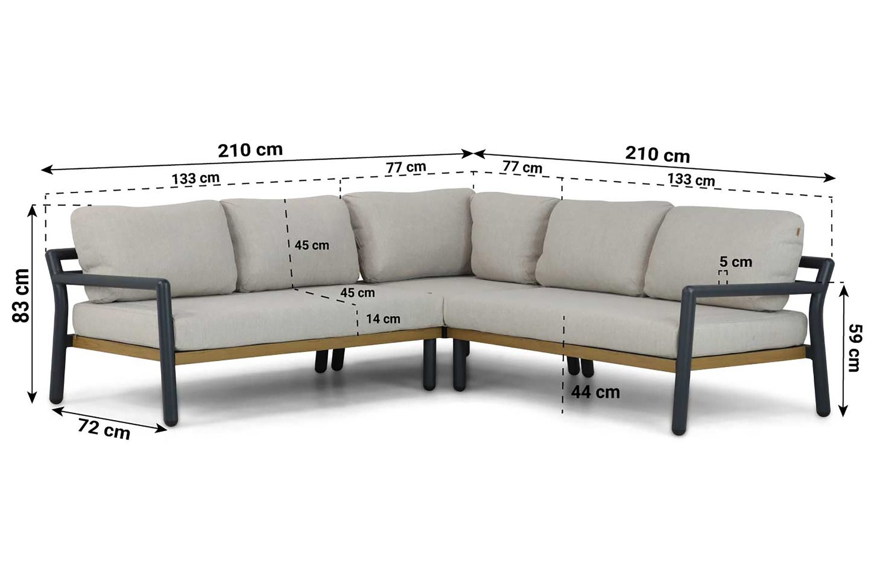 Santika Aulia hoek loungeset 5-delig thumbnail