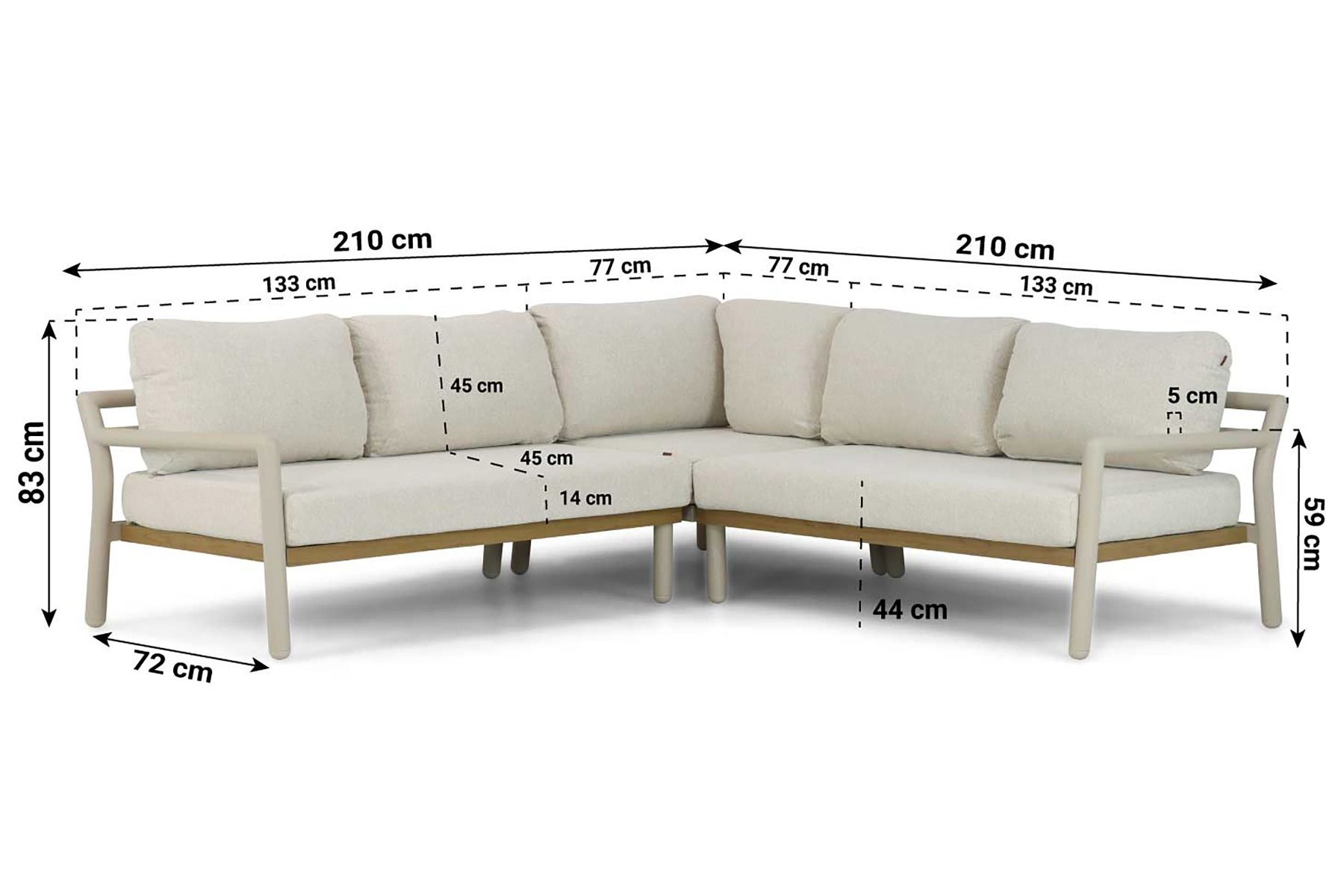 Santika Aulia hoek loungeset 4-delig