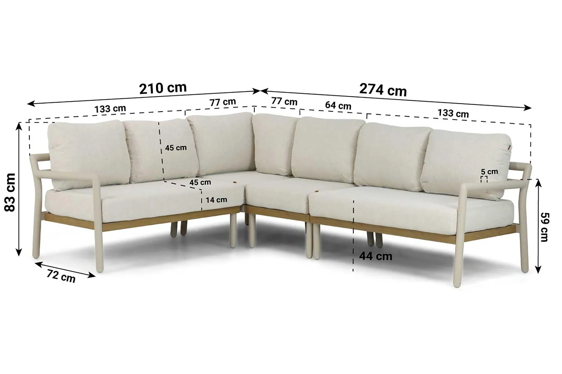 Santika Aulia hoek loungeset 6-delig