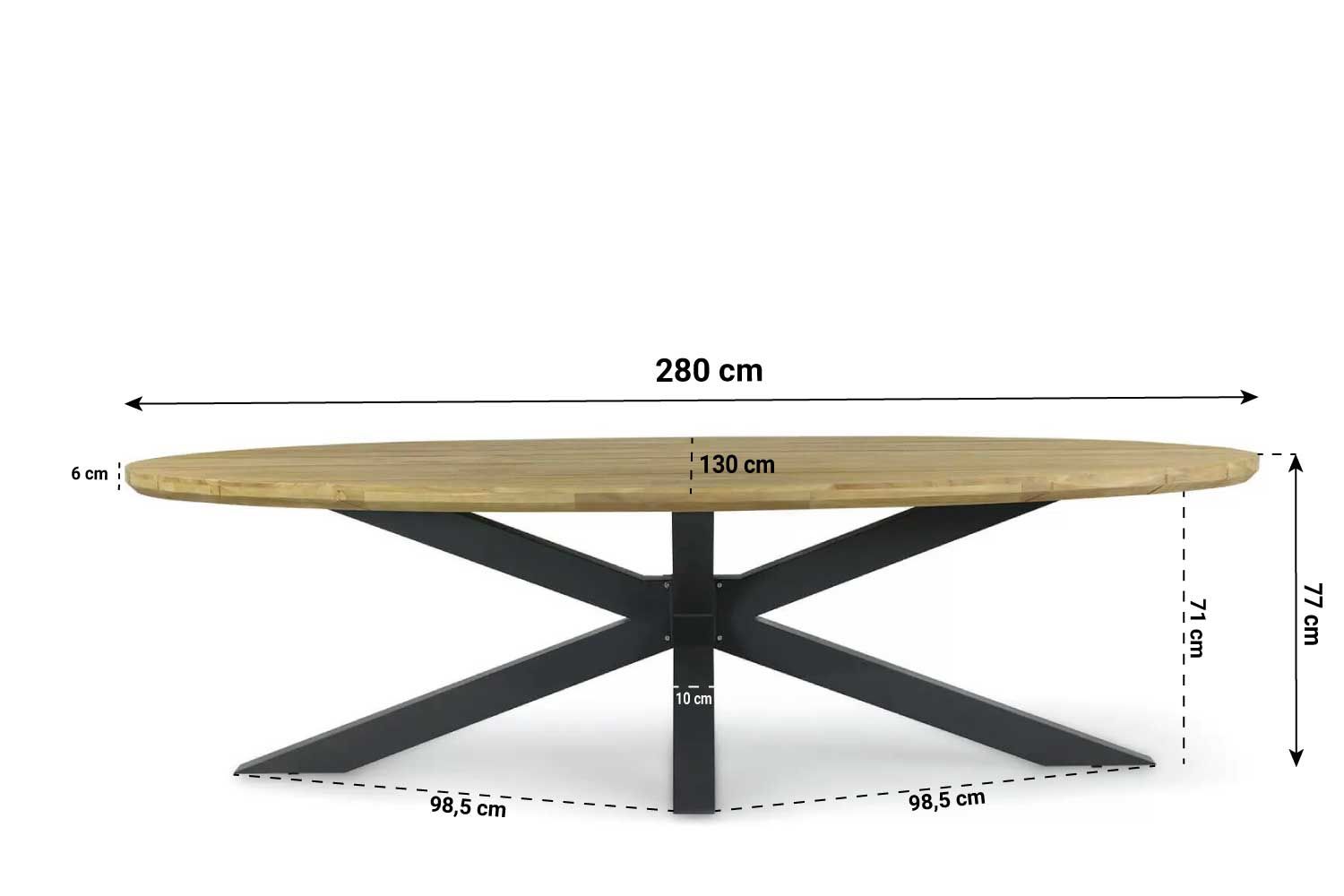 Coco Nathan/Diogo 280 cm dining tuinset 9-delig