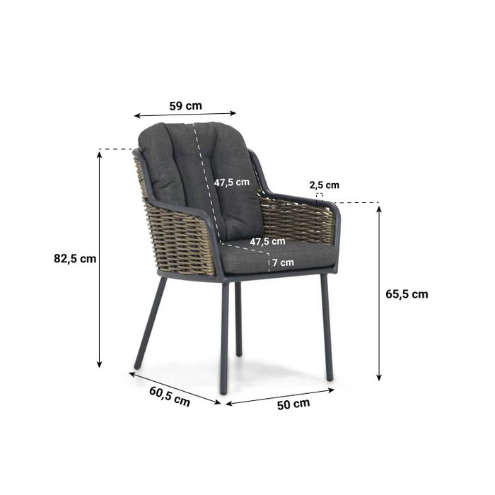 Santika Fasano/Vienna 240 cm dining tuinset 7-delig