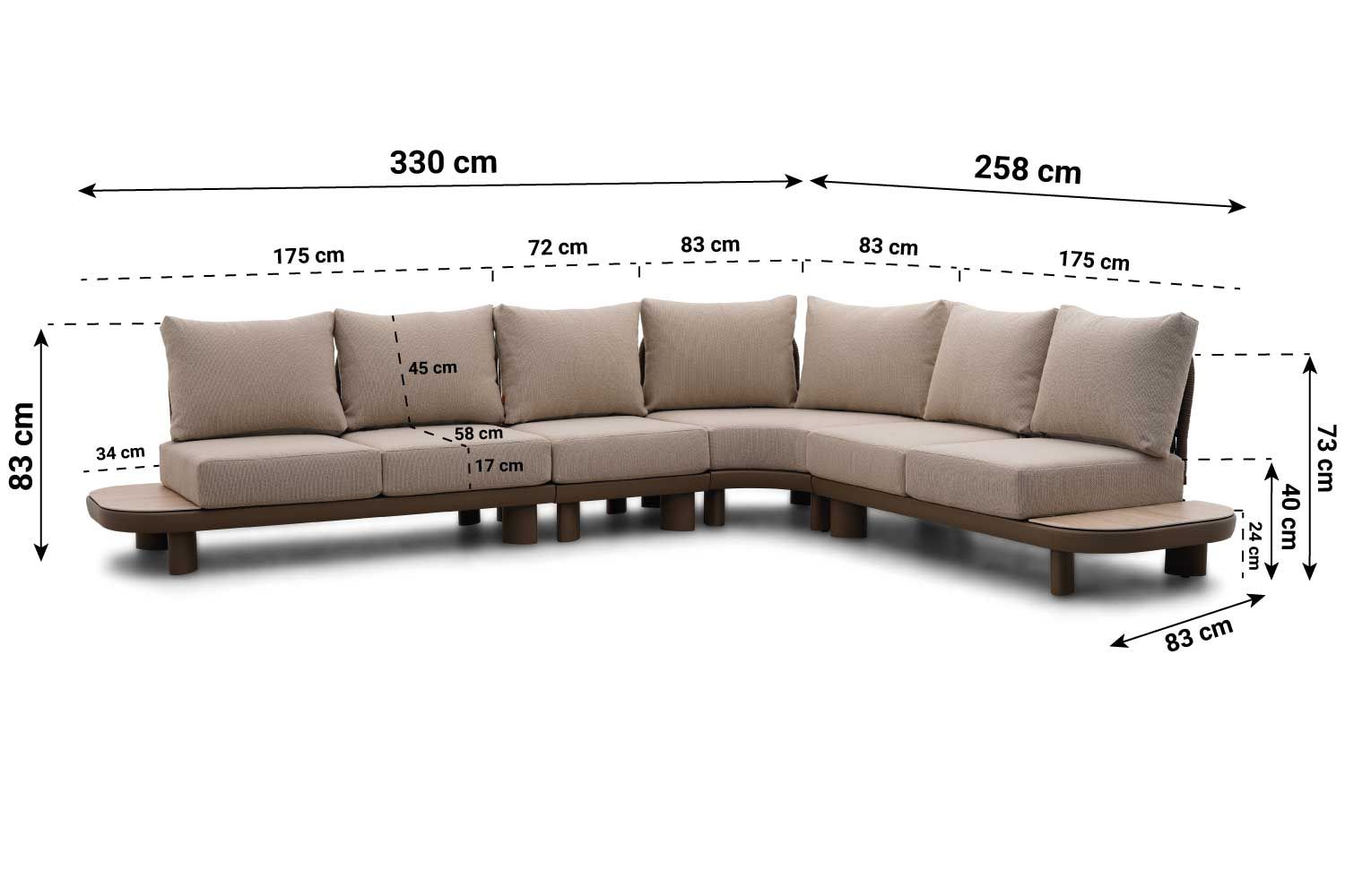 Santika Guss hoek loungeset 5-delig