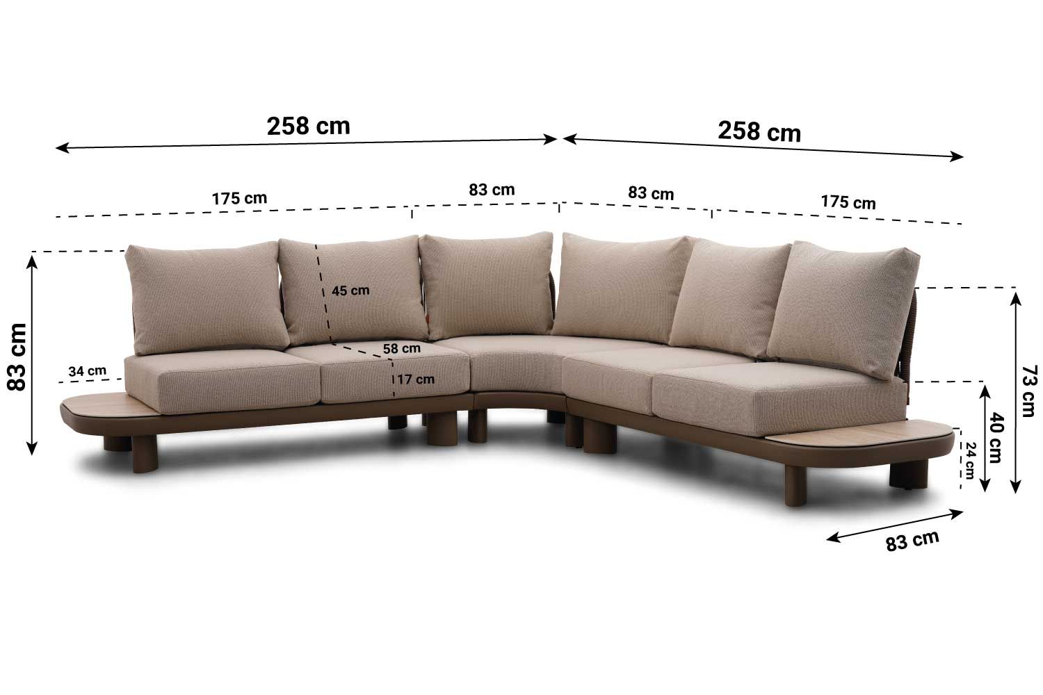 Santika Guss hoek loungeset 3-delig