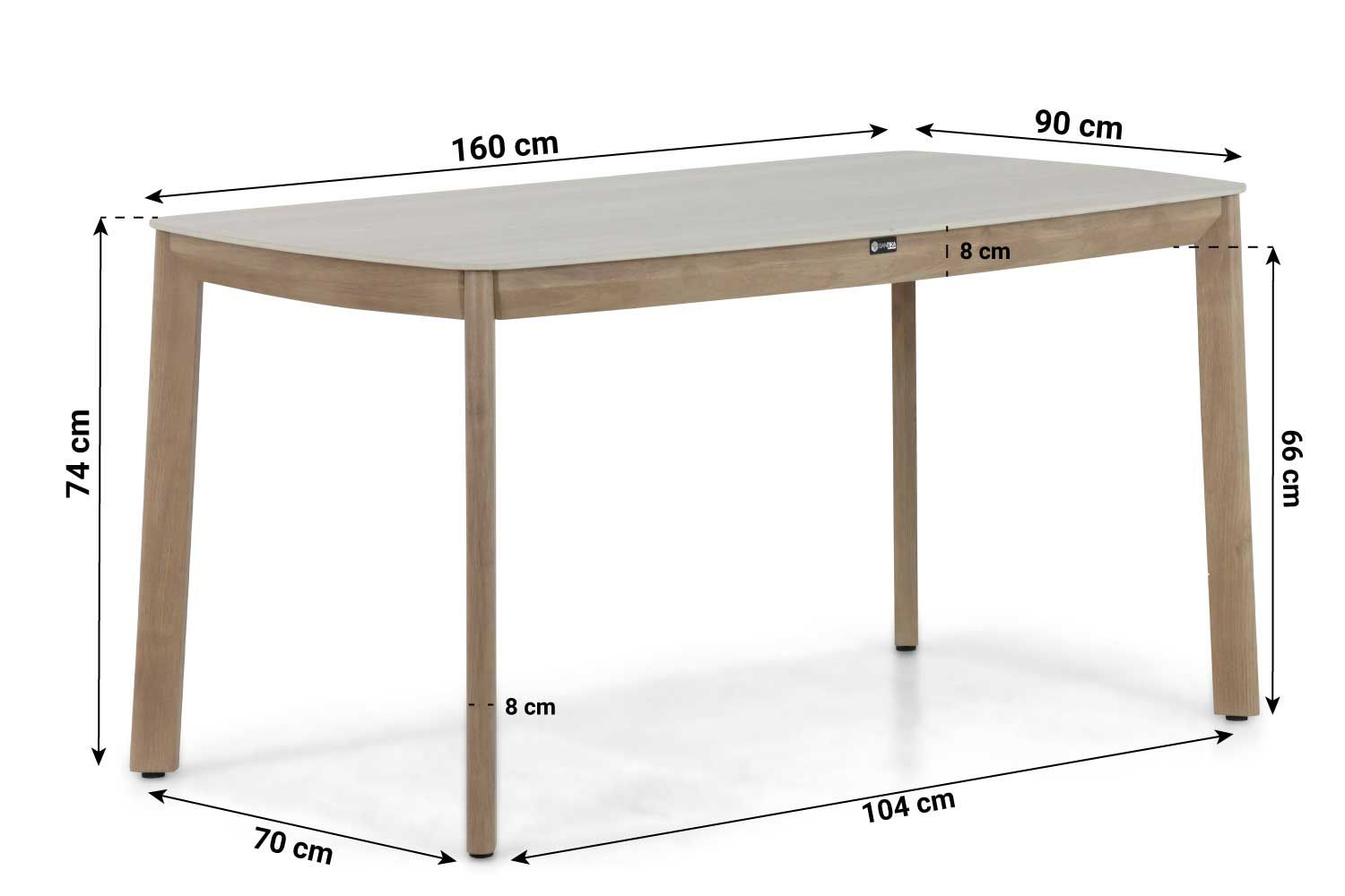 Santika Indah dining tuintafel 160 x 90 cm thumbnail
