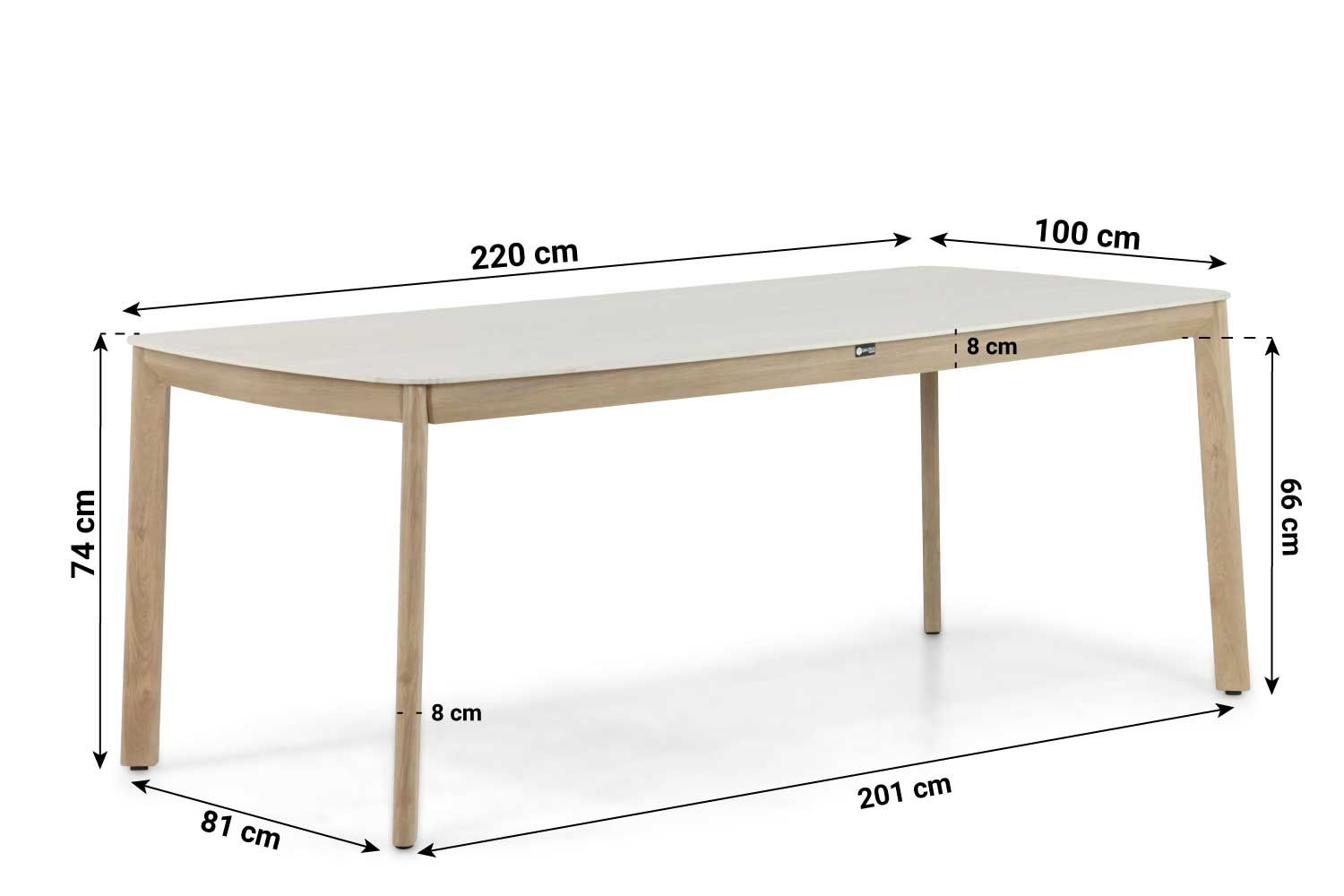 Santika Indah dining tuintafel 220 x 100 cm