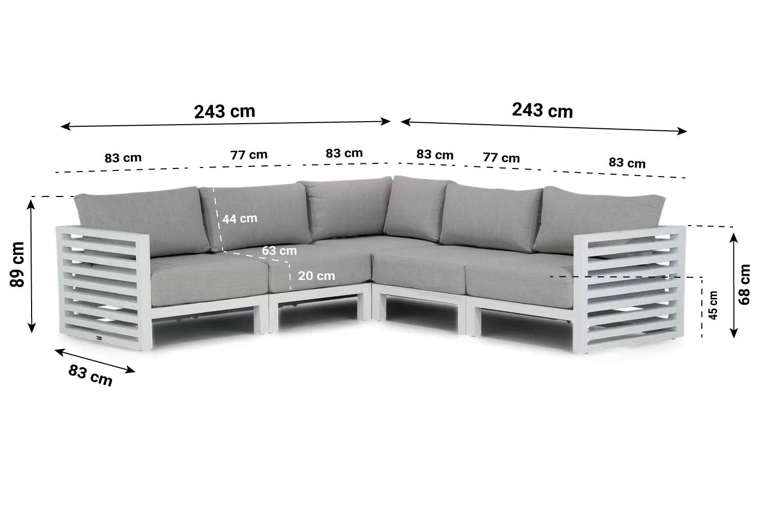 Santika Jaya hoek loungeset 6-delig - Quick Dry Foam