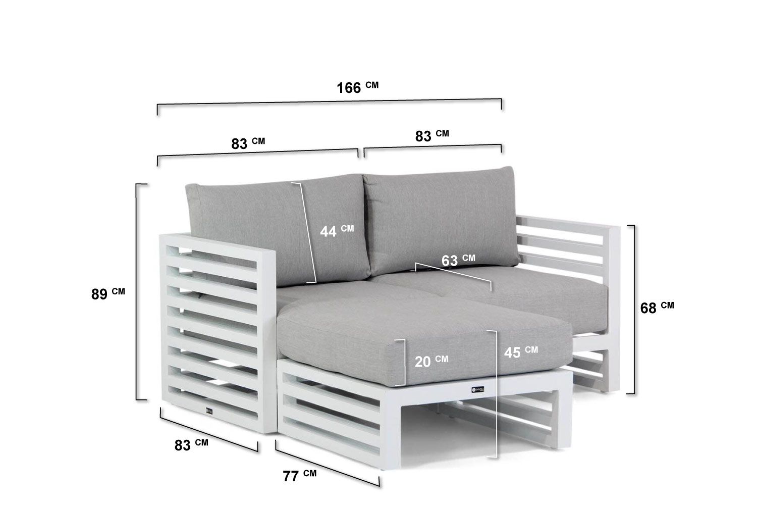 Santika Jaya chaise longue loungeset 3-delig