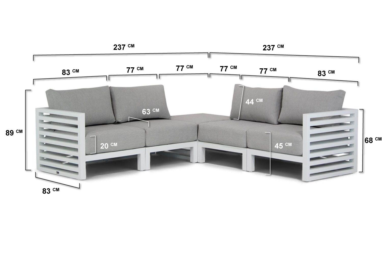 Santika Jaya hoek loungeset 5-delig thumbnail