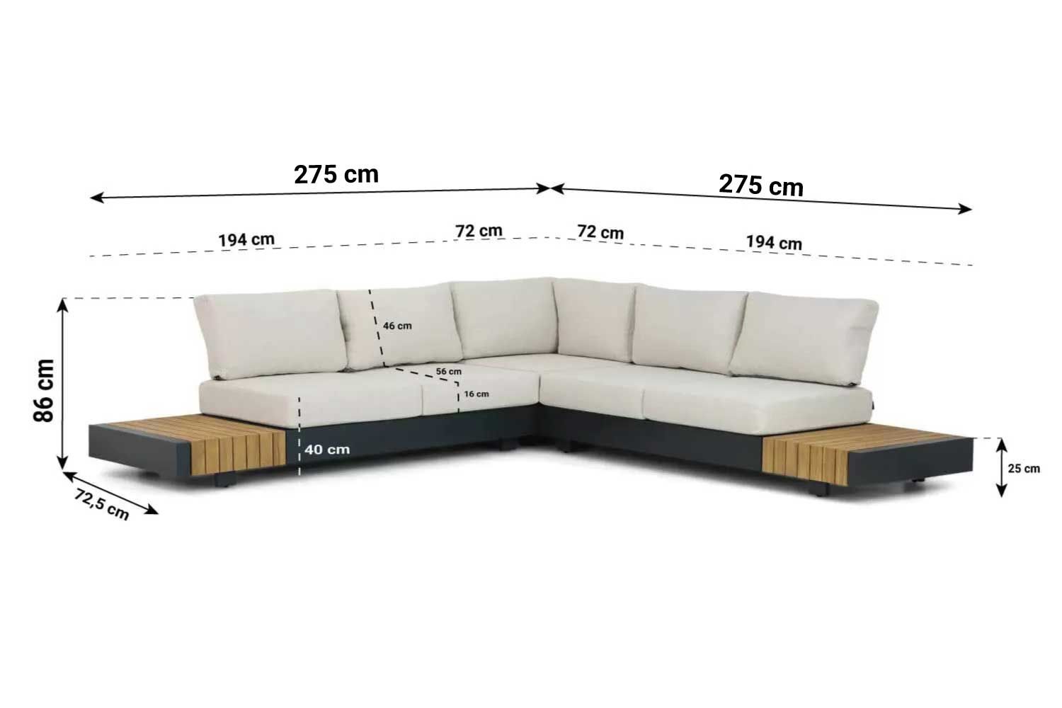 Santika Misaki hoek loungeset 4-delig