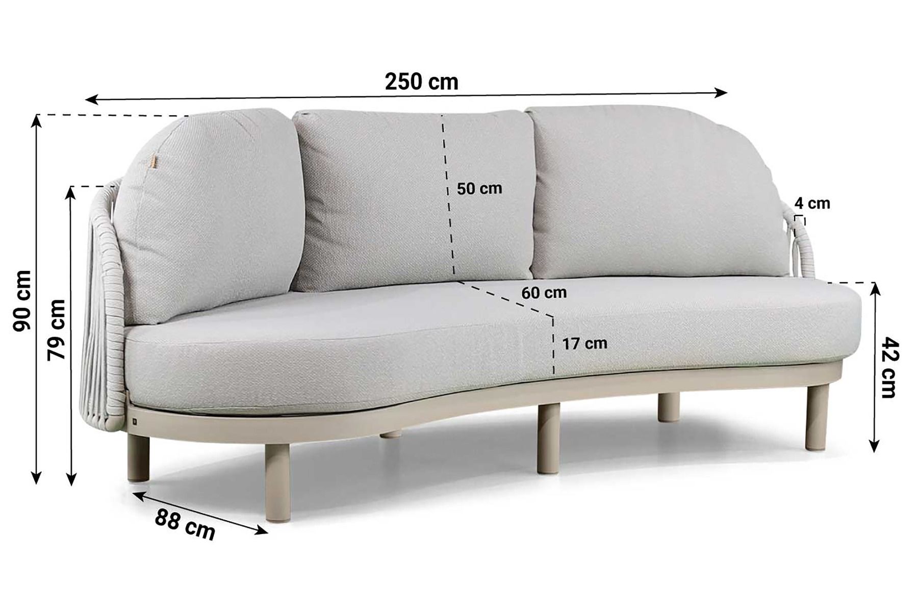 nknknk Santika Nanda lounge tuinbank 3-zits - Tuinmeubelshop.nl