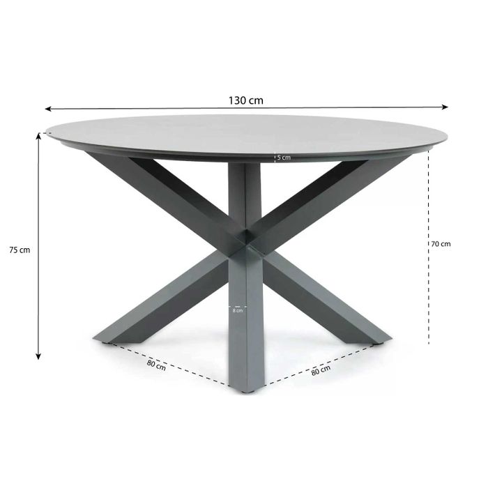 Lifestyle Verona/Orino 130 cm dining tuinset 5-delig