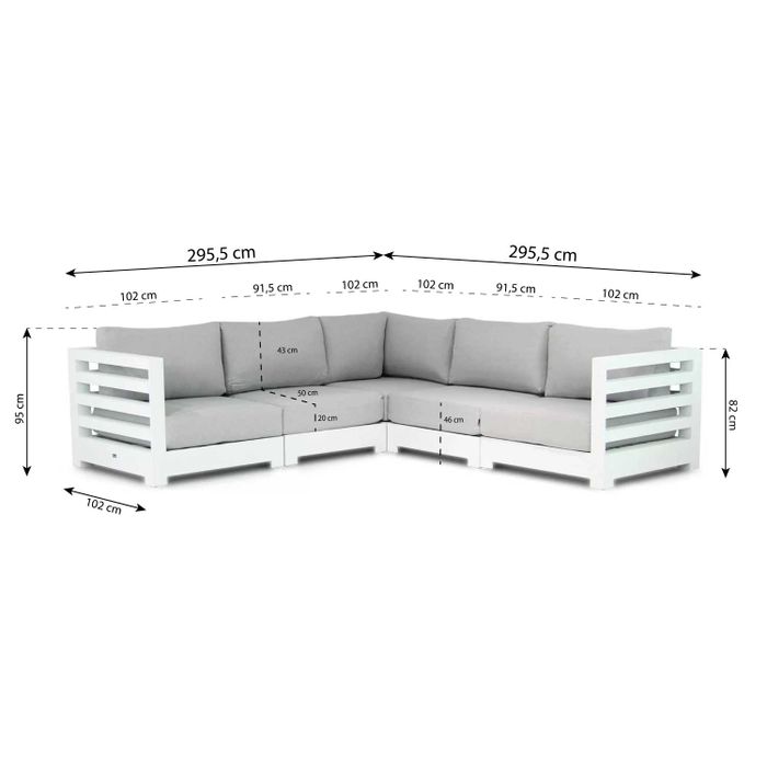 Santika Phantom/Seaside 90 cm hoek loungeset 6-delig