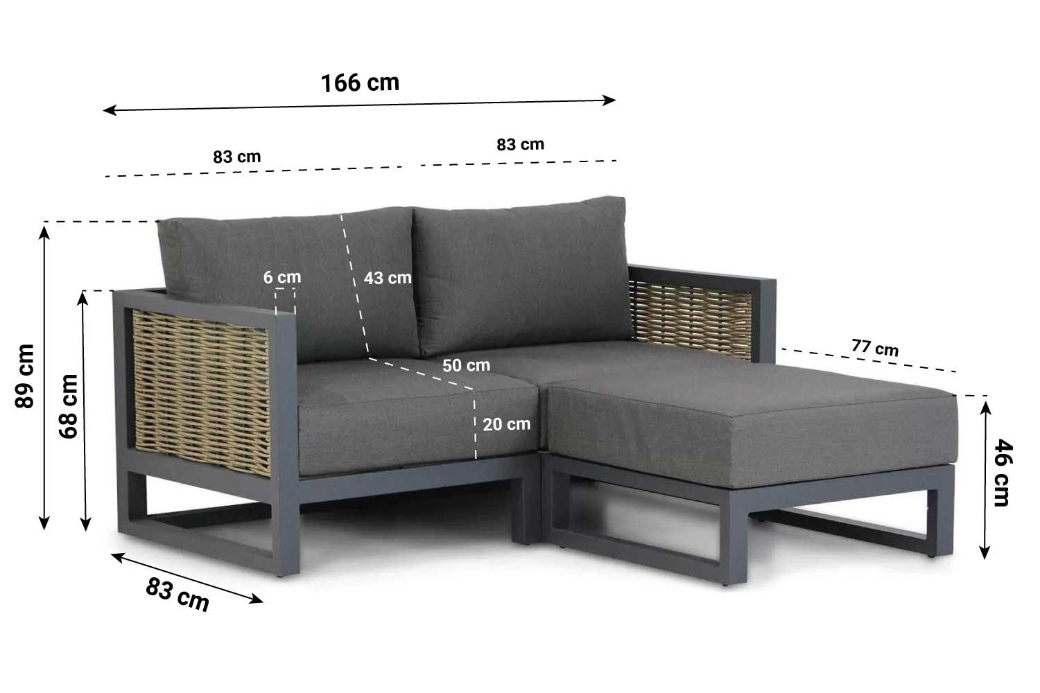 Santika Salviano chaise longue loungeset 3-delig thumbnail