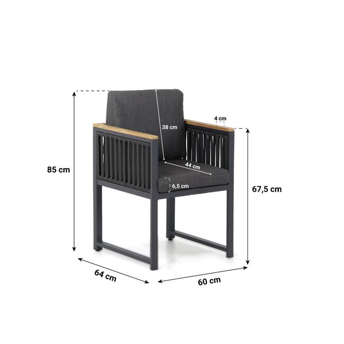Santika Shadow/Veneto 180 cm dining tuinset 5-delig
