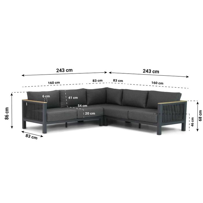 Santika Shadow hoek loungeset 5-delig Santika Shadow hoek loungeset 5-delig