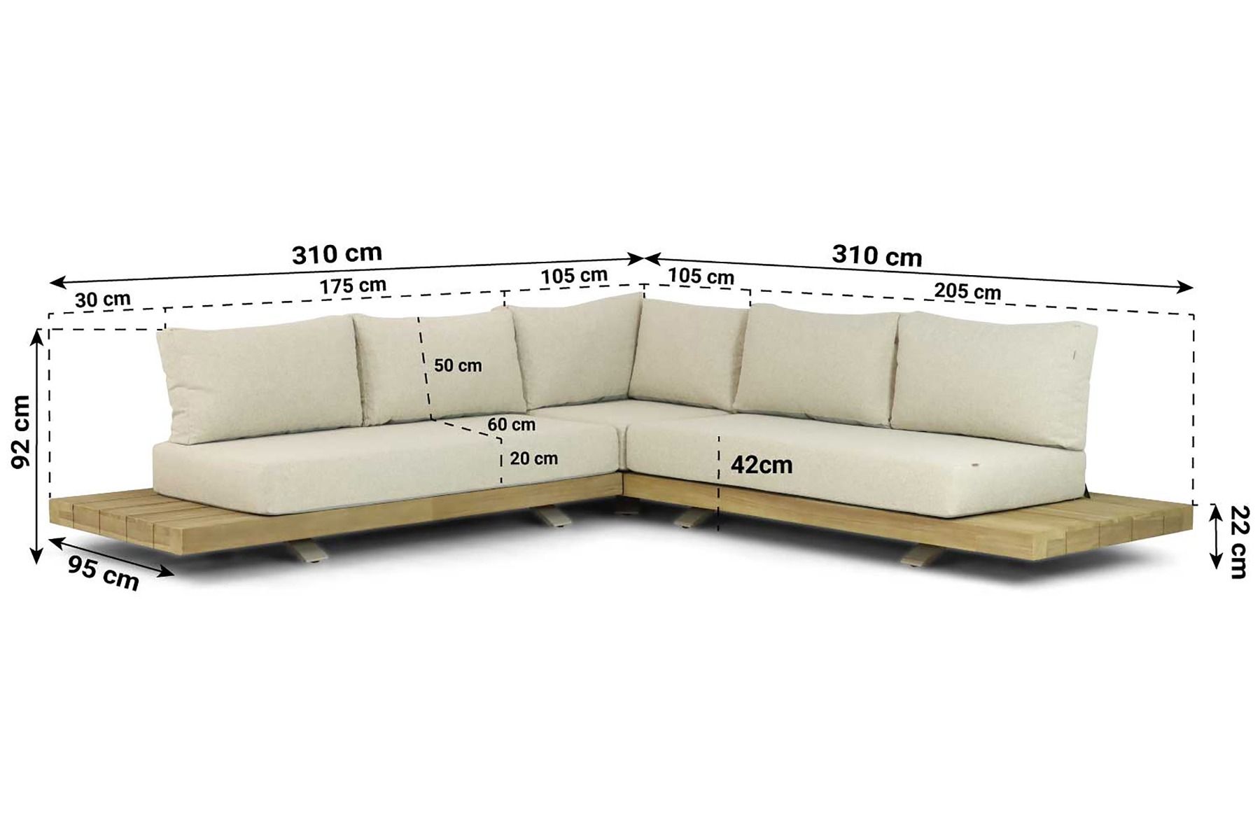 Santika Supralux hoek loungeset 4-delig