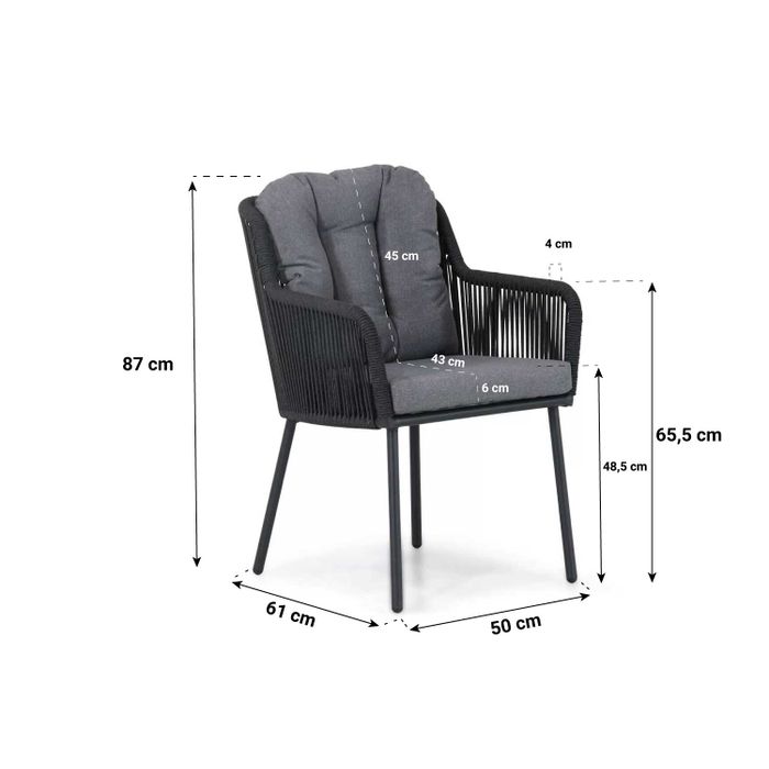 Santika Tendenza/Matale 125 cm rond dining tuinset 5-delig