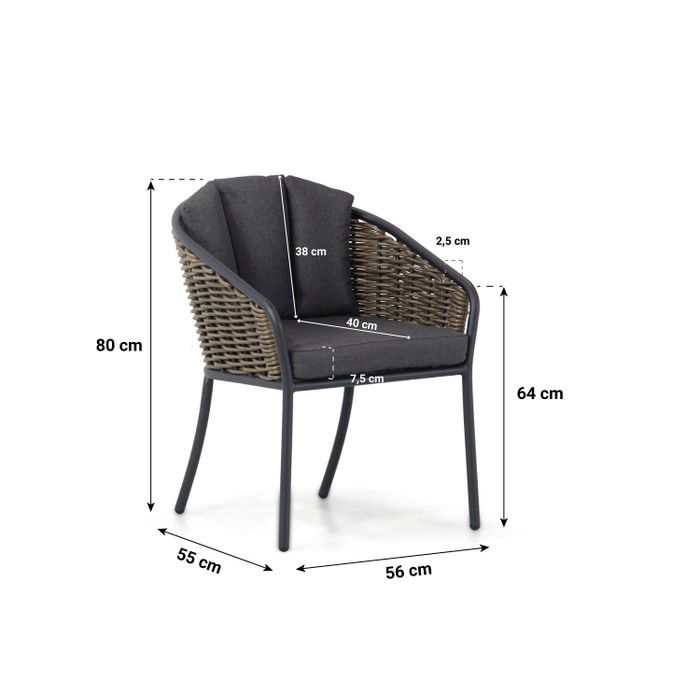 Santika Tika/Palta 240 cm dining tuinset 7-delig