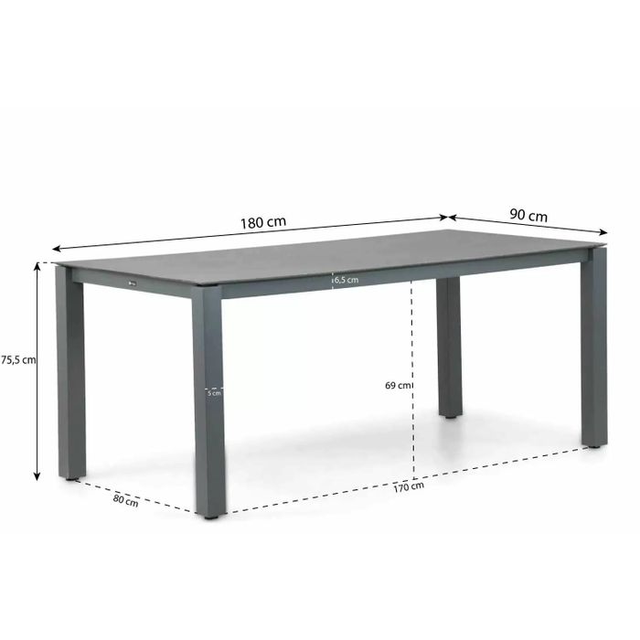 Osmen Joliet/Yoko 180 cm dining tuinset 5-delig
