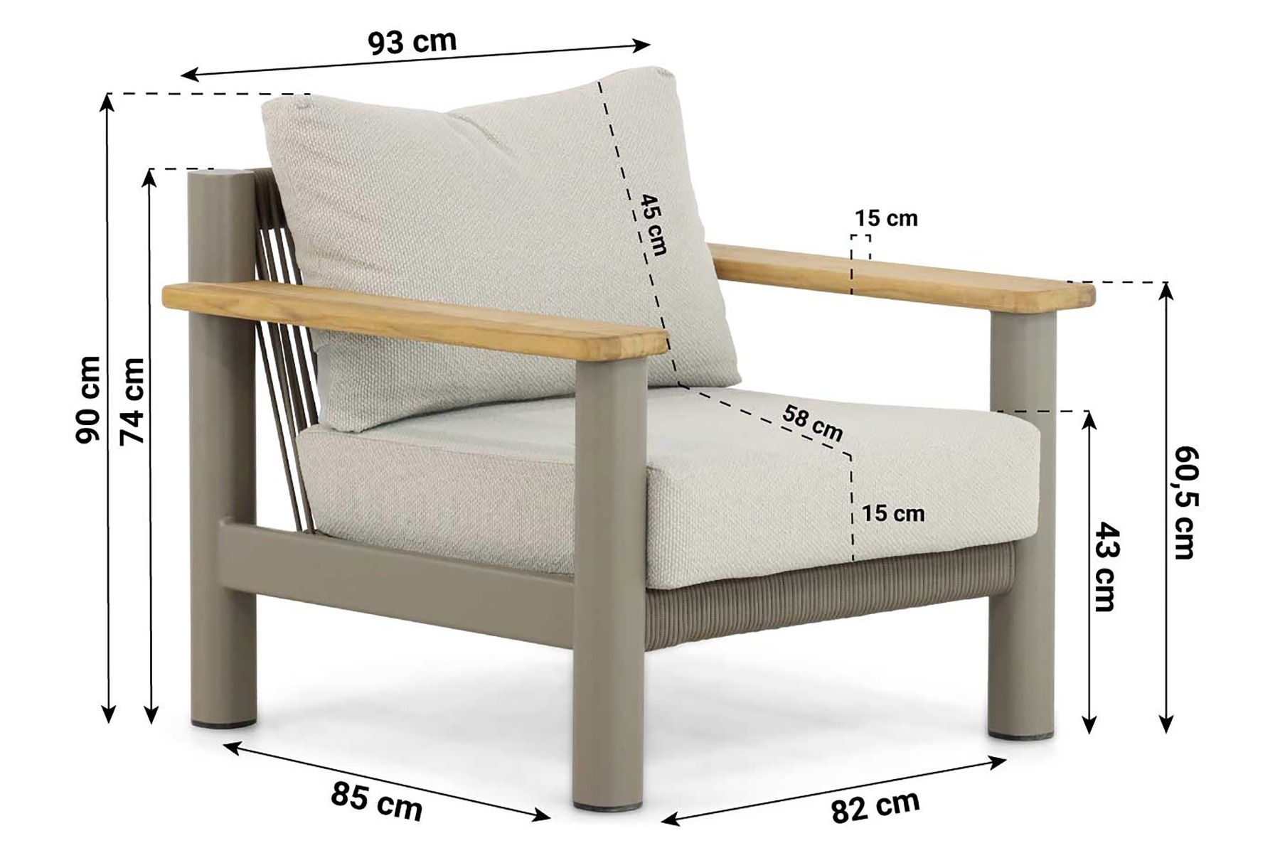 Santika Yolano stoel-bank loungeset 3-delig