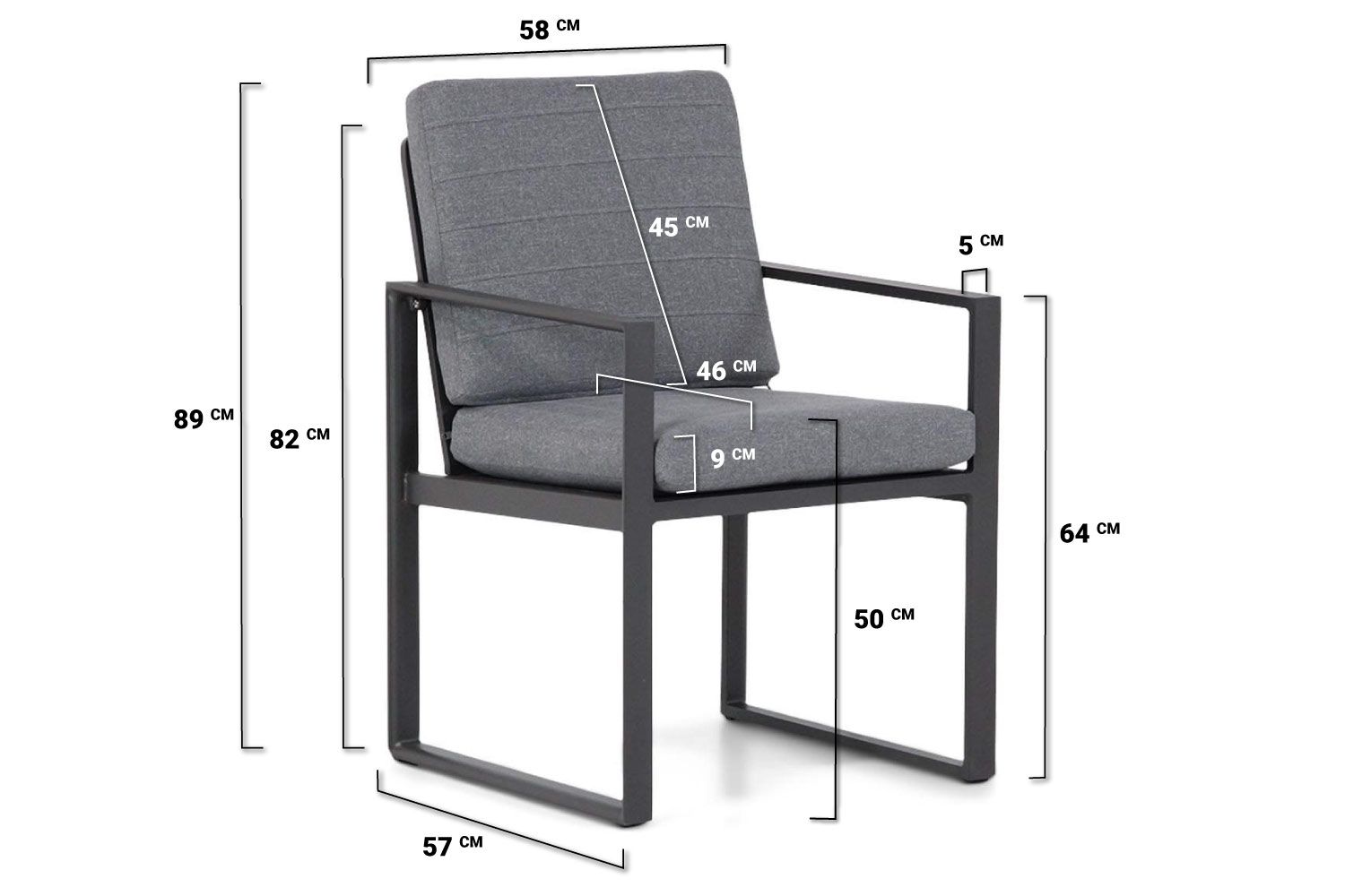 Santika Zaga/Concept 180 cm dining tuinset 5-delig