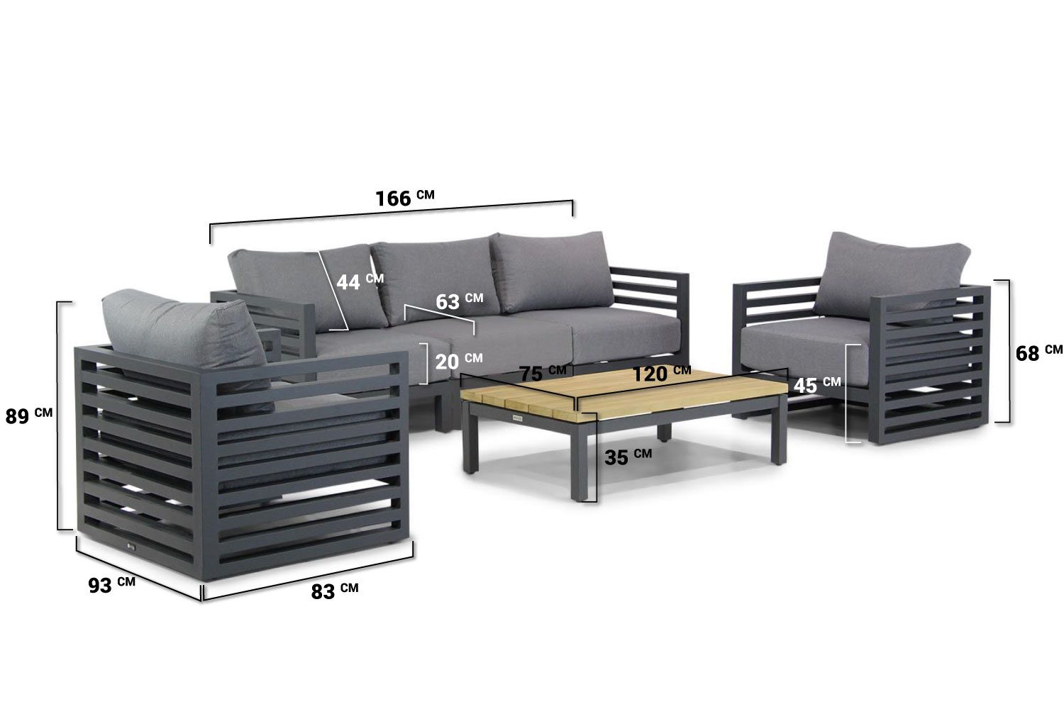 Santika Jaya/Riviera stoel-bank loungeset 6-delig thumbnail