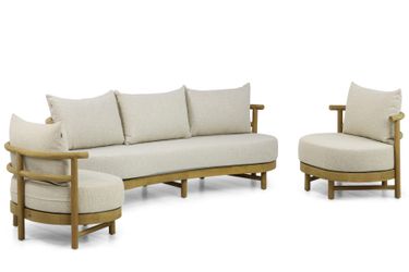 Santika Kayu stoel-bank loungeset 3-delig