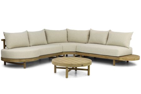 Santika Kayu hoek loungeset 4-delig