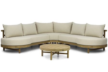 Santika Kayu hoek loungeset 4-delig