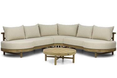 Santika Kayu hoek loungeset 4-delig