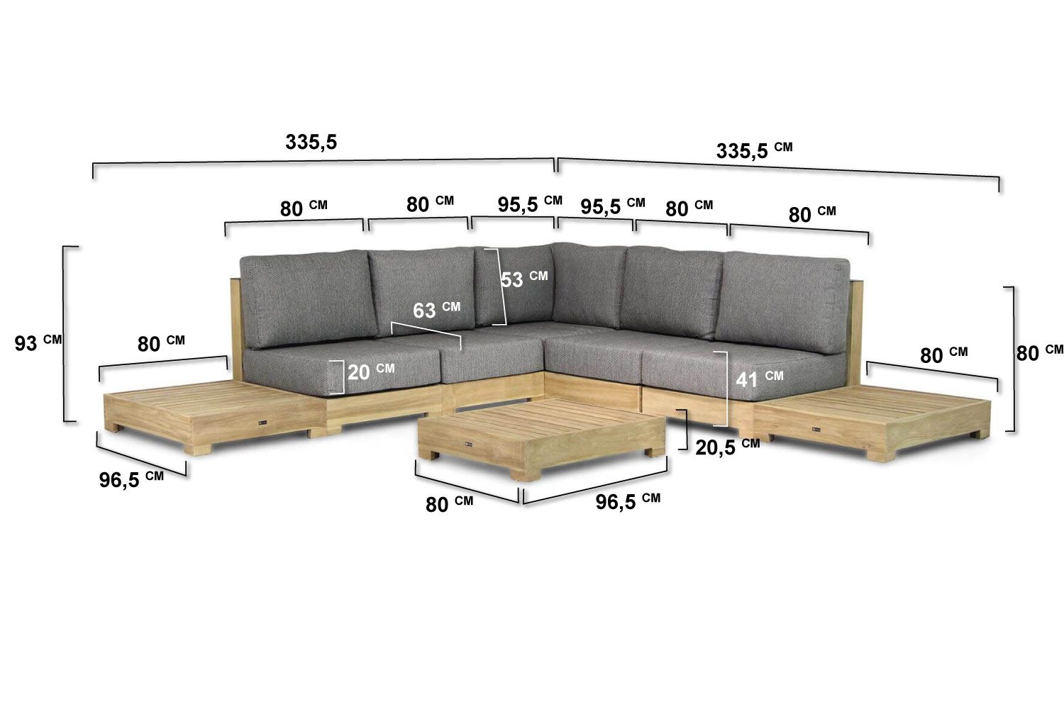 Santika Levante platform loungeset 8-delig