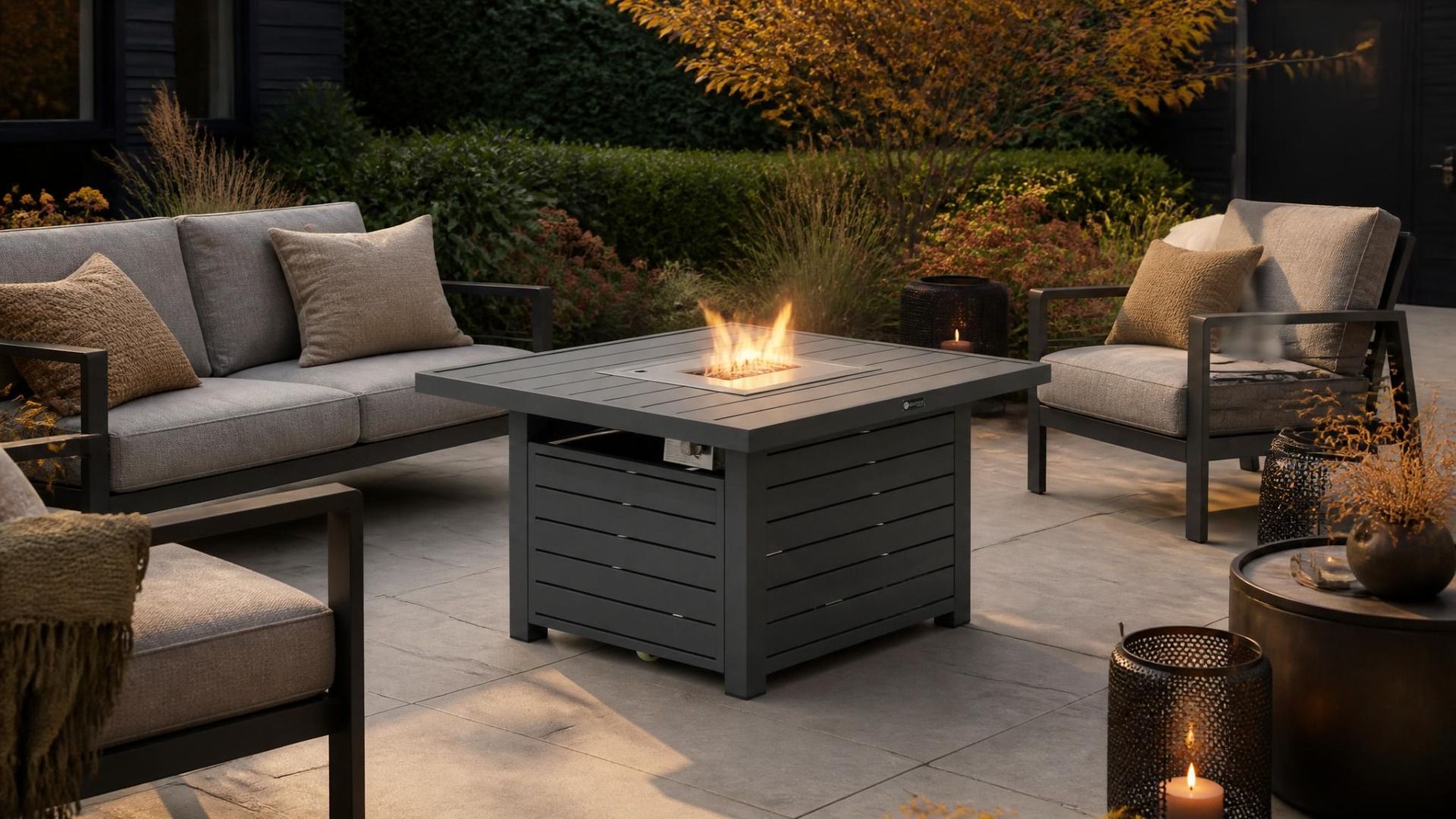 Santika Manhattan lounge vuurtafel vierkant 90 x 90 cm