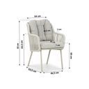 Dining tuinstoel met afmetingen - aluminium met rope thumbnail