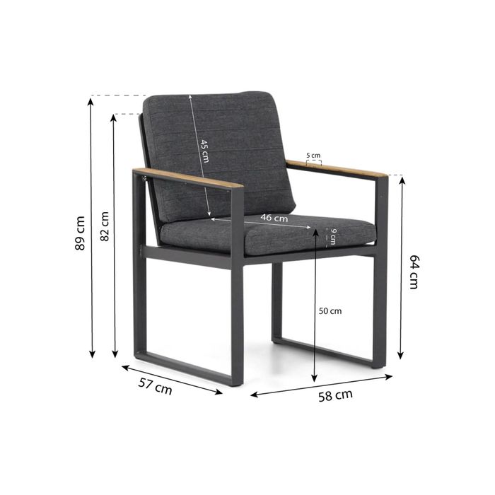 Santika Soray/Trente 260 cm dining tuinset 5-delig