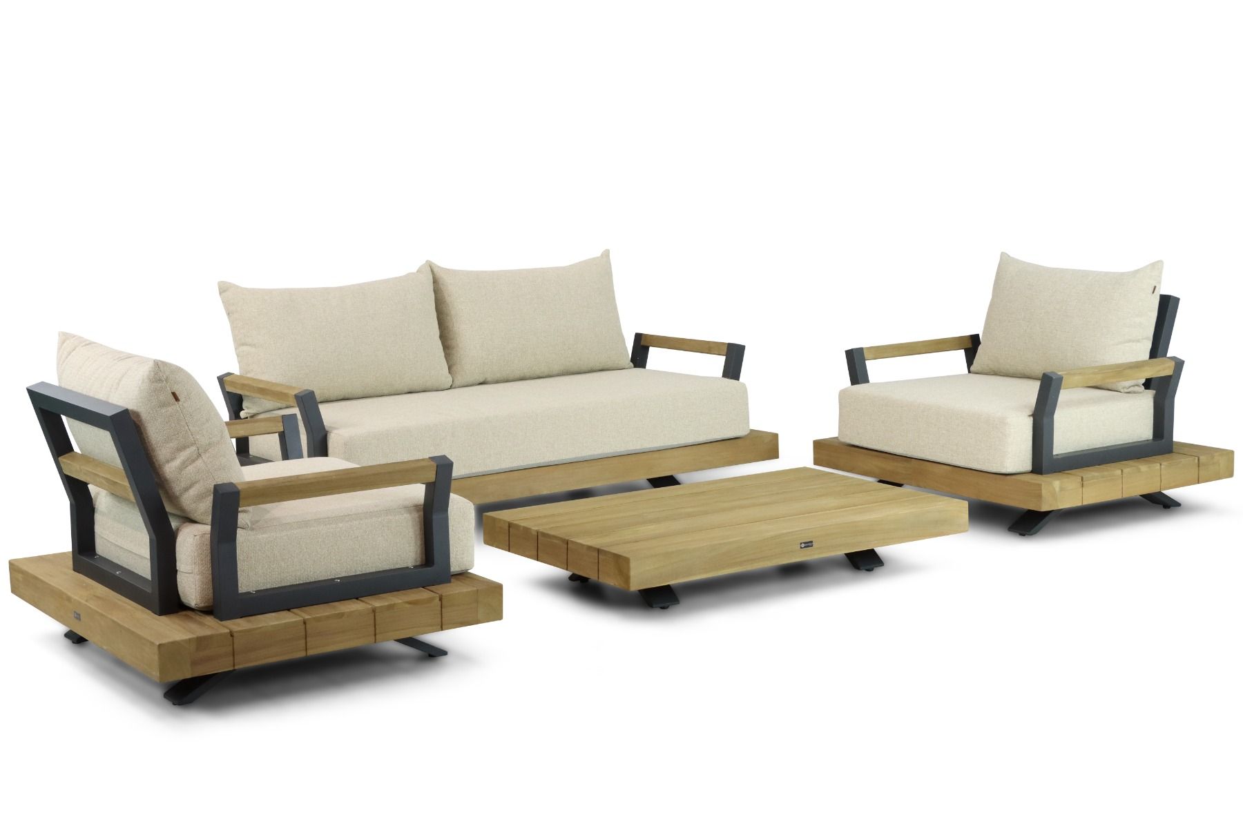 Santika Supreme/Supralux 130 cm stoel-bank loungeset 4-delig