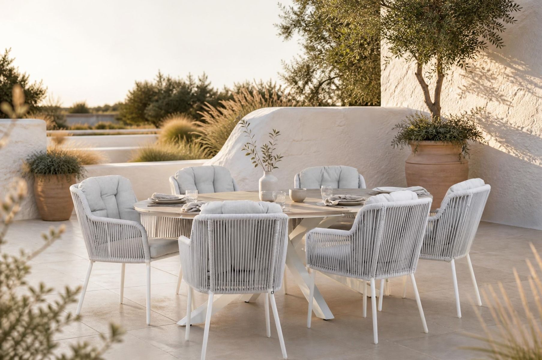 Santika Tendenza/Panama 220 cm dining tuinset 7-delig