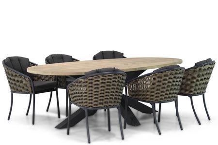 Santika Tika/Brookline 240 cm ovaal dining tuinset 7-delig