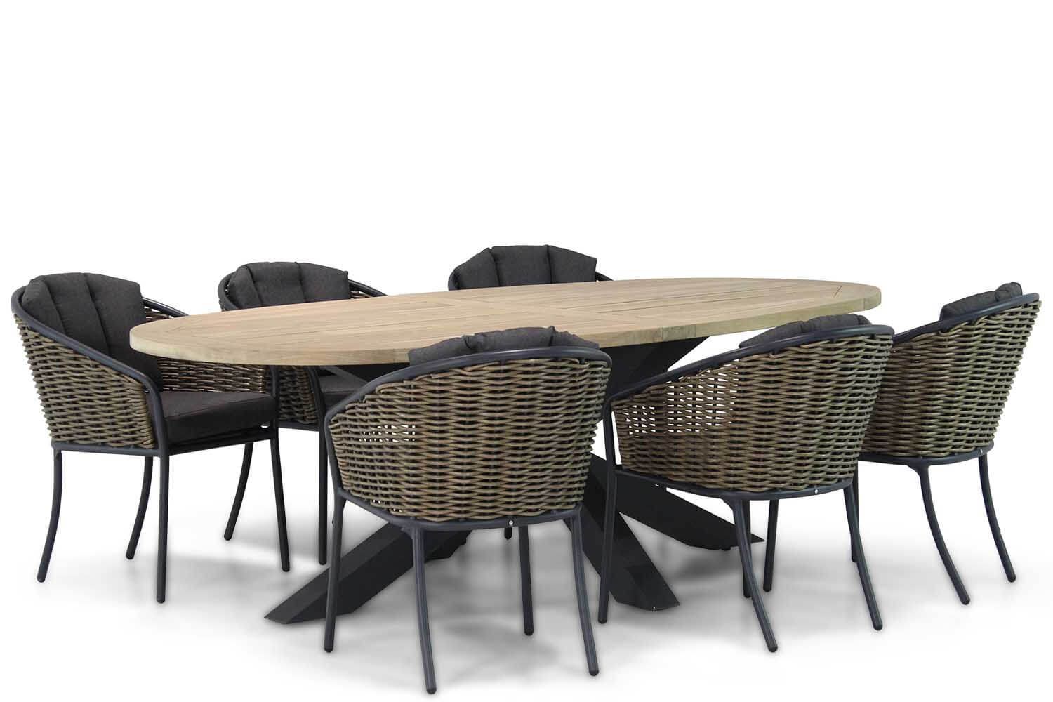 Santika Tika/Brookline 240 cm ovaal dining tuinset 7-delig thumbnail