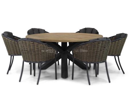 Santika Tika/Rockville 160 cm dining tuinset 7-delig