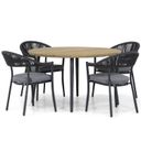 Santika Vivian/Montana 130 cm rond dining tuinset 5-delig thumbnail