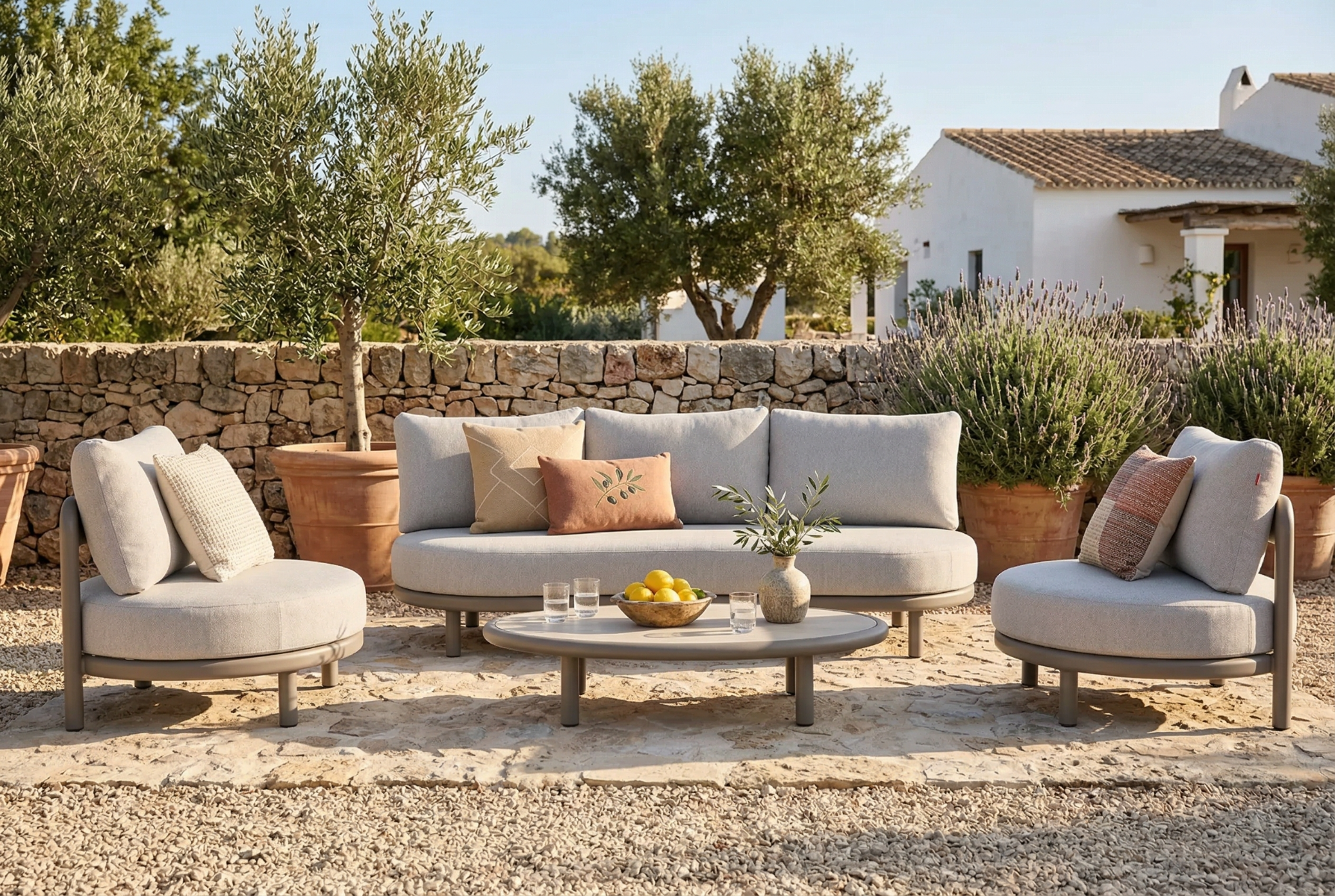 Santika Wave stoel-bank loungeset 4-delig