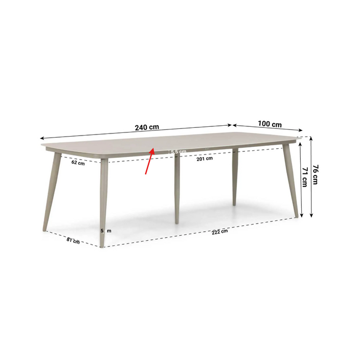 Osmen Joliet/Vienna 240 cm dining tuinset 7-delig