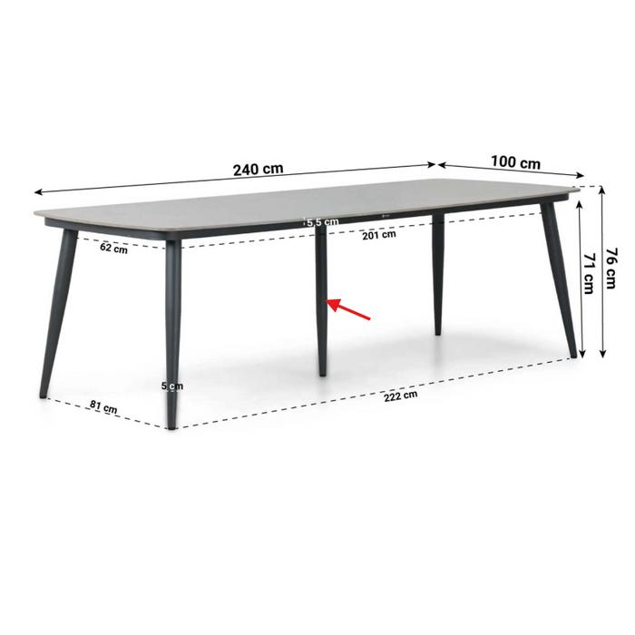 Lifestyle Western/Vienna 240 cm dining tuinset 7-delig