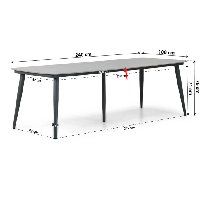 Lifestyle Western/Vienna 240 cm dining tuinset 7-delig