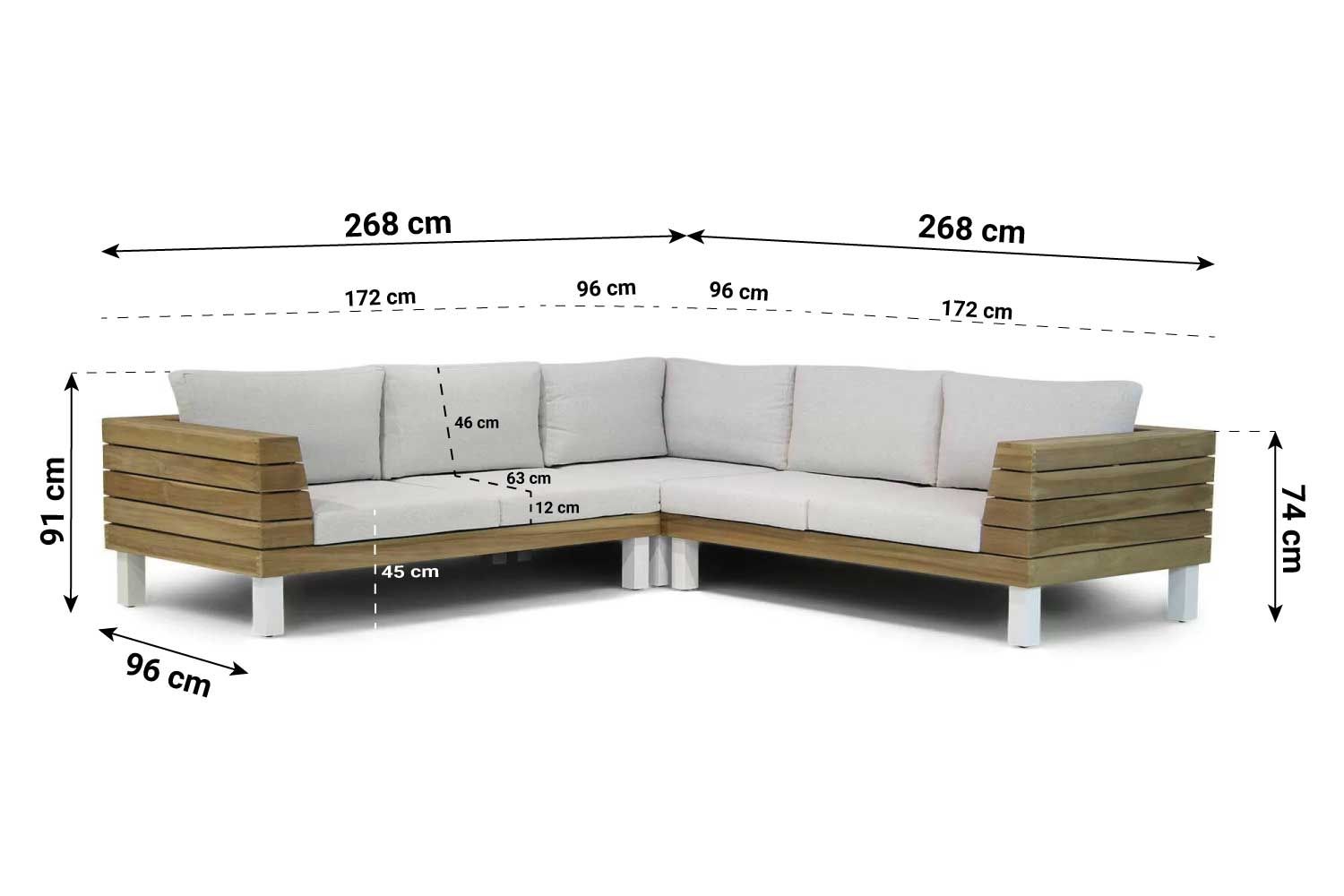 Lifestyle Seashore/Brighton 140 cm dining loungeset 4-delig thumbnail