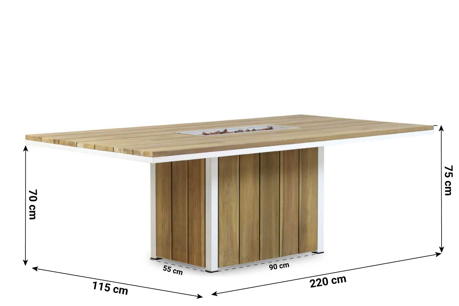 Santika Tendenza/Los Angeles/Seaside 220 cm dining tuinset 5-delig