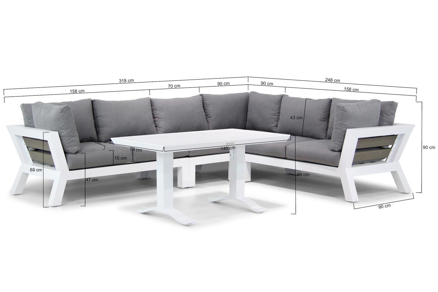 Lifestyle Sienna/Lione dining loungeset 5-delig thumbnail