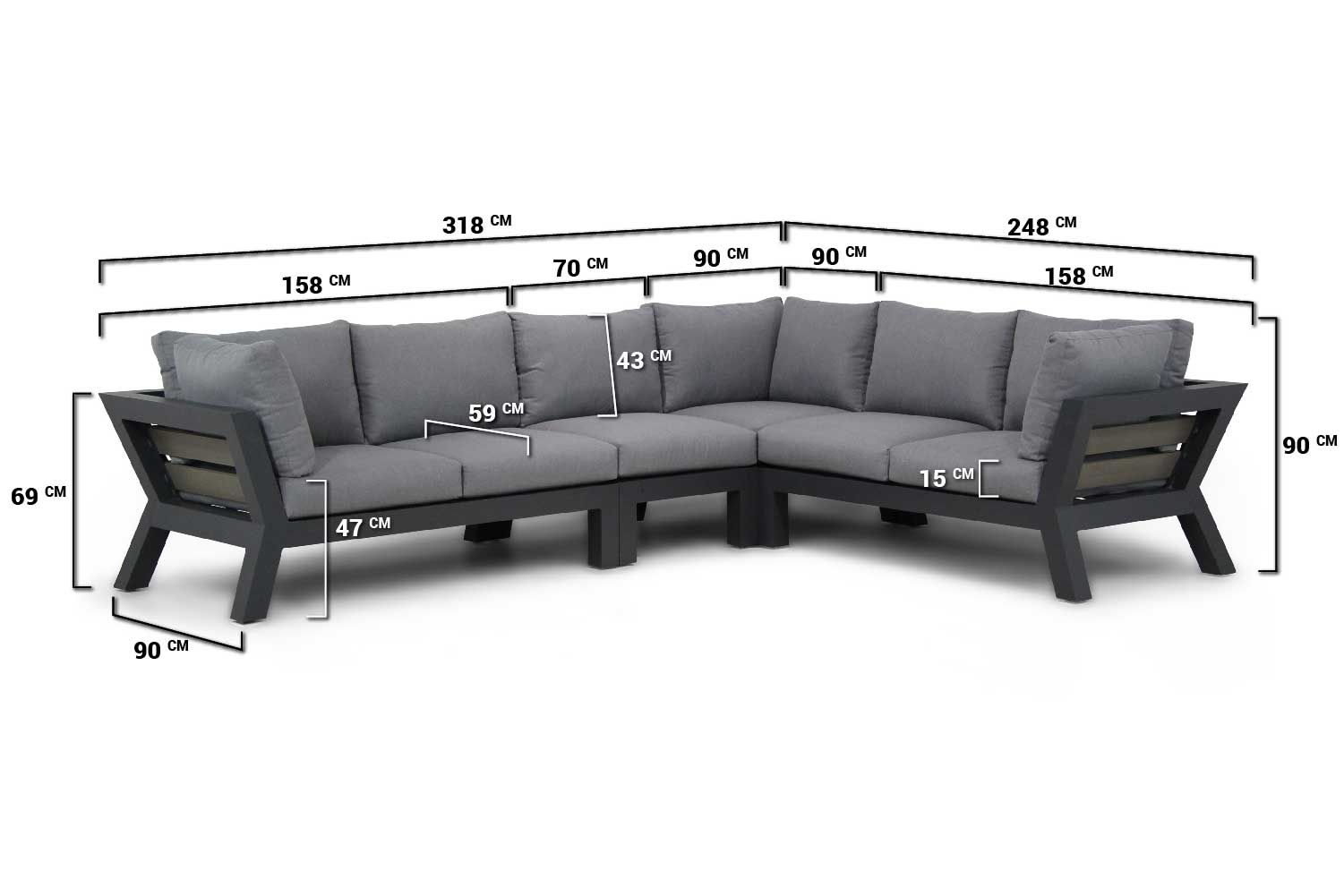 Lifestyle Sienna hoek loungeset 5-delig thumbnail
