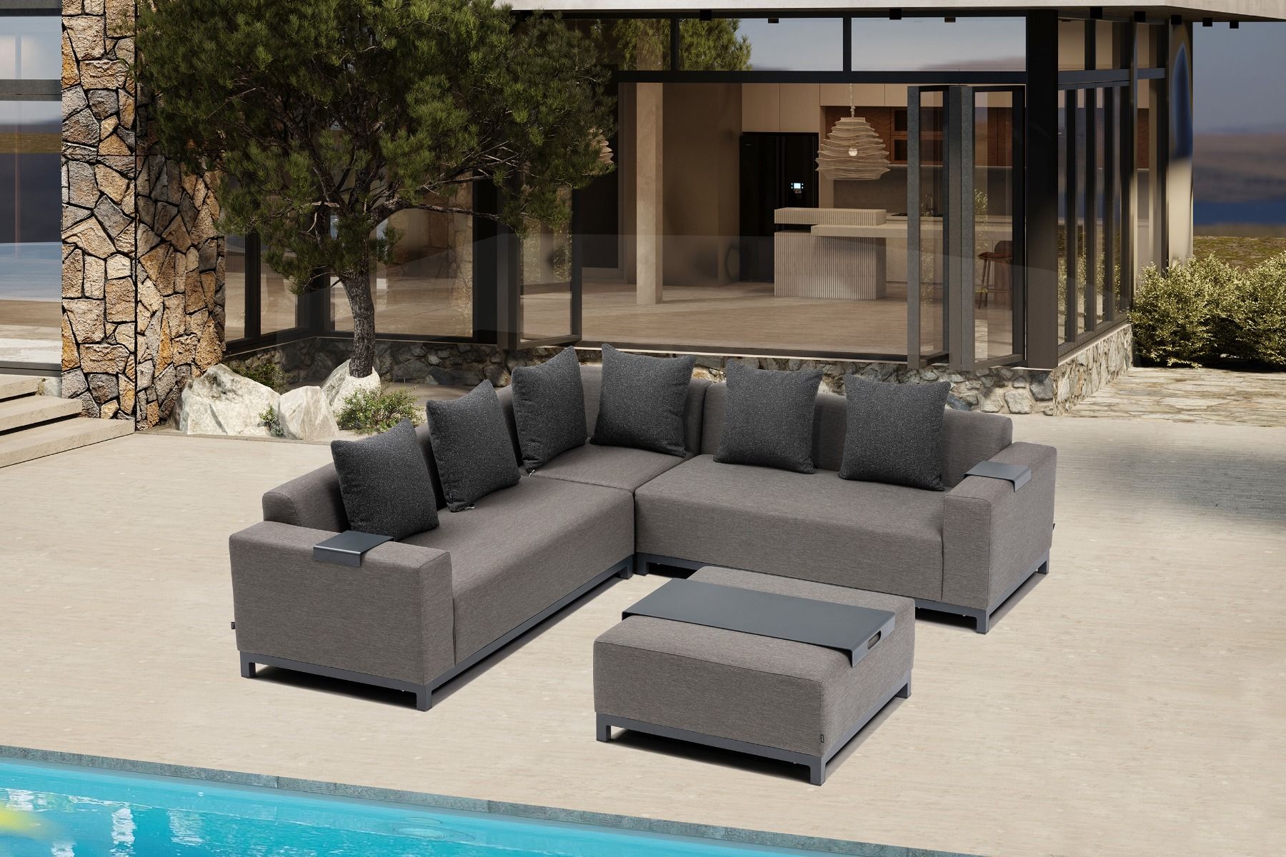 De&#x20;Laan&#x20;Soleil&#x20;hoek&#x20;loungeset&#x20;4-delig