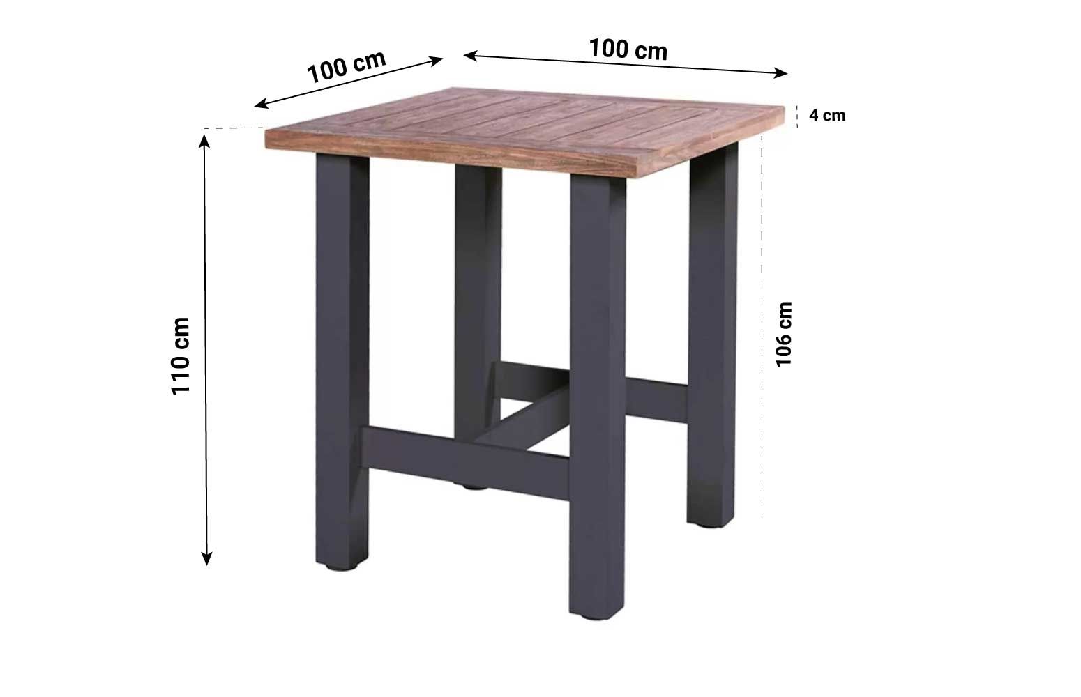 Hartman Sophie bartafel 100 x 100 x (h) 110 cm